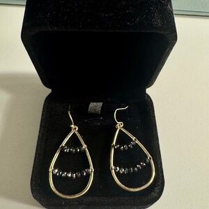Gold hanging earrings